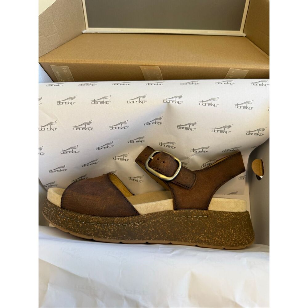 NEW Dansko Bianca Platform Sandal in Burnished Brown Nubuck NIB Boho, Casual - Picture 11 of 11